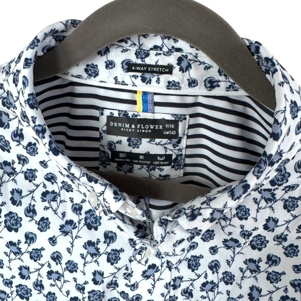 Denim & Flower Boys Floral Performance Shirt - Size 9/10 - Picture 3 of 4